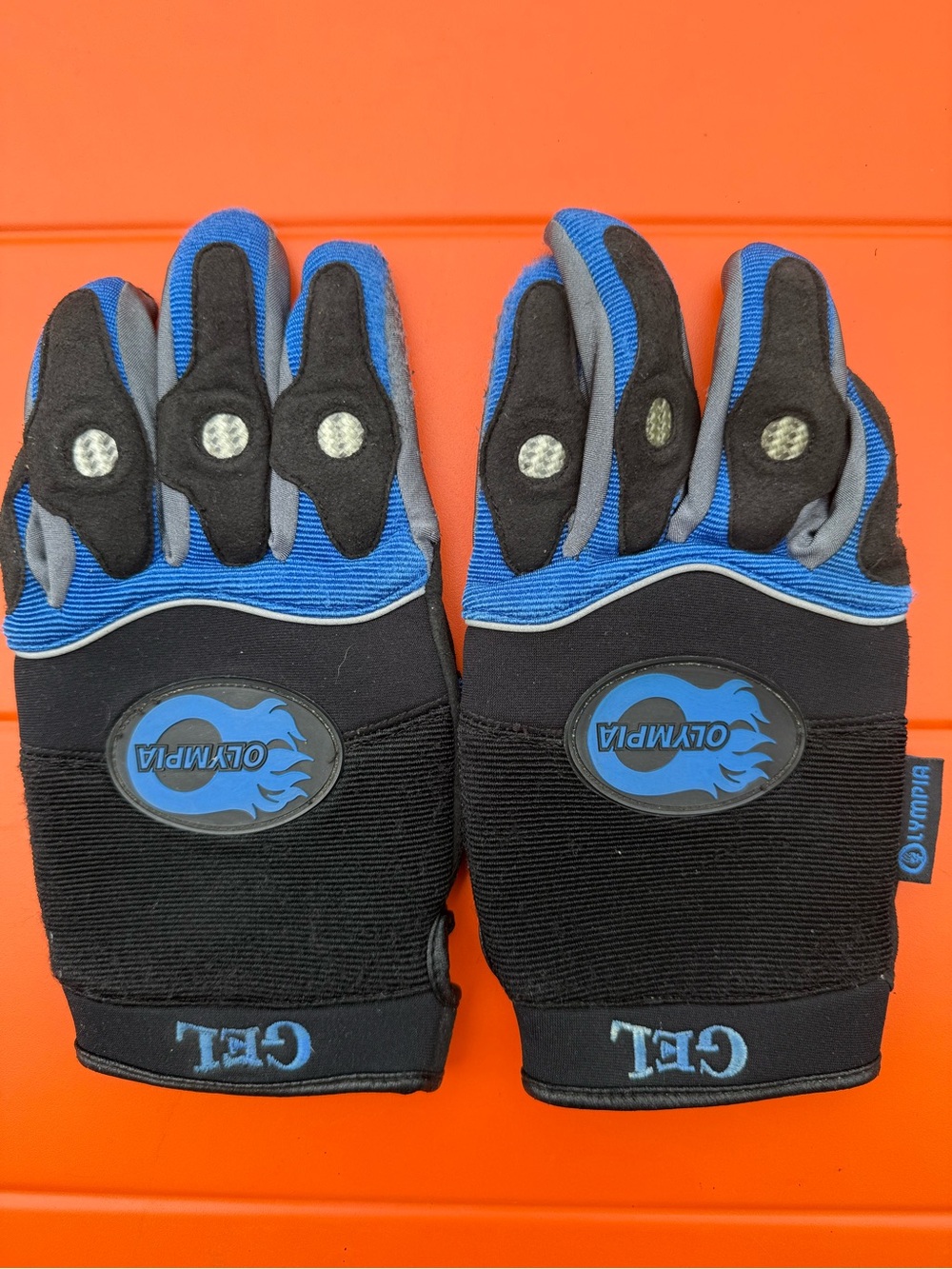 Olympia Activewear Blue and Black GEL Half-Finger Cycling Gloves XL